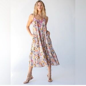 Natural Life Embroidered Harley Midi Dress M